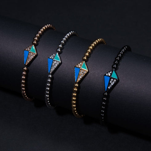 Cerf-volant | Or rose 18 carats | Émail | Bracelet à breloques en cristal